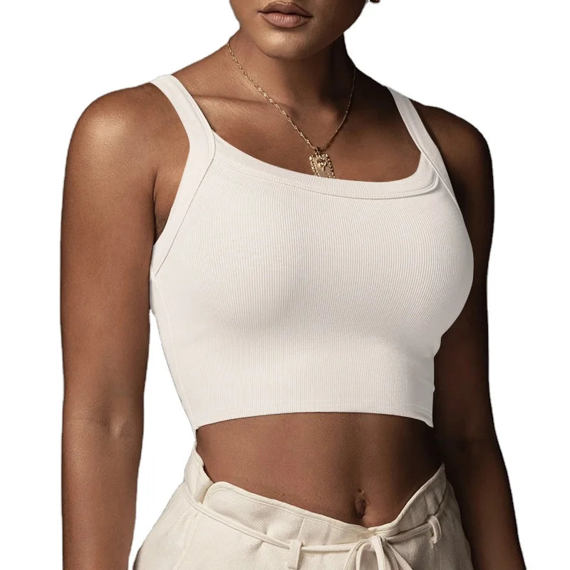 New Arrival Summer Girls Tank Top Sleeveless Crop Top Casual Women's Sports Ribbed Vests