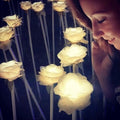 IP44 Waterproof LED Light Source Romantic Wedding Decorations Stable Bright Artificial Roses Fabric Plastic for Outdoor Parties