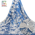 New French White 3d Beaded Embroidery Lace With Crystal Sequins Luxury Wedding Dress African Bridal Dress Lace Fabric