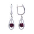 Abiding Christmas Earrings Natural Black Garnet Jewelry Clip on Dandling Gemstone Earrings for Women Wedding Party Bridal