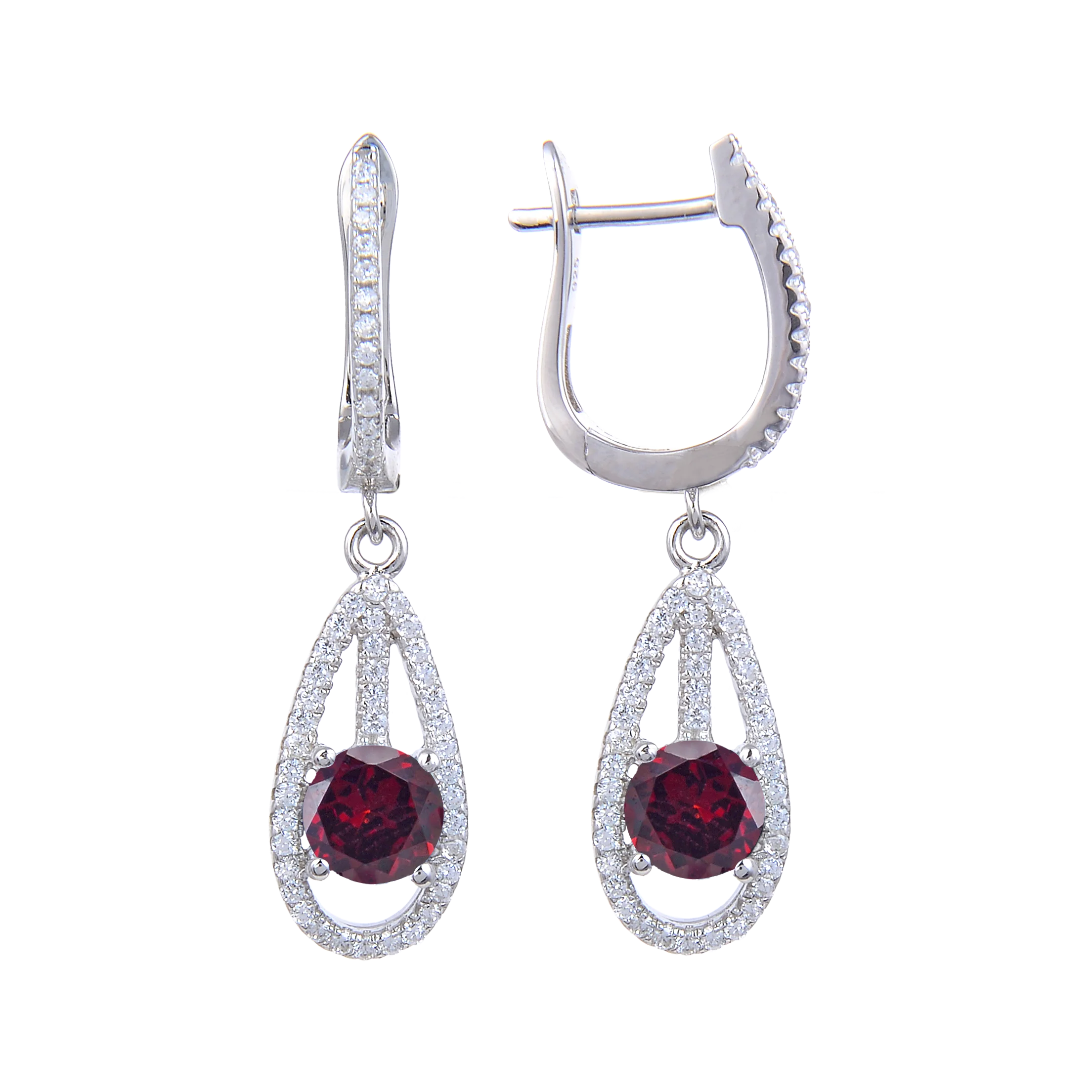 Abiding Christmas Earrings Natural Black Garnet Jewelry Clip on Dandling Gemstone Earrings for Women Wedding Party Bridal