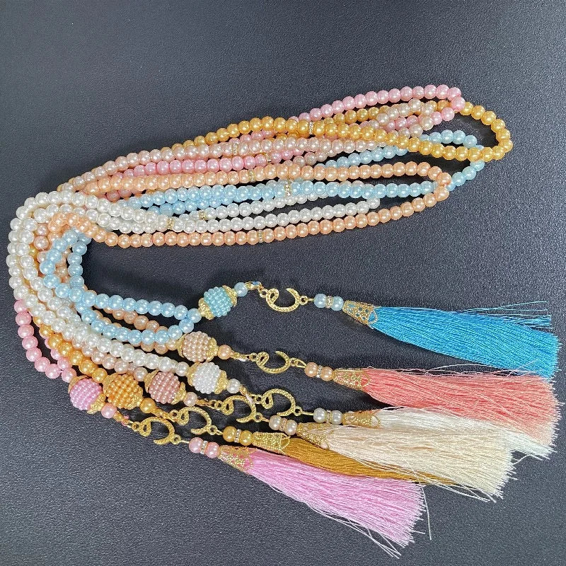 Handmade Wholesale Islamic Muslim Tasbih Prayer Beads 99 Glass 6mm Beads Beaded Necklace Bracelet for Women for Sale