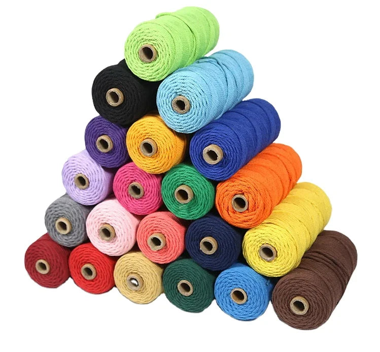 Home Decorate Hand Knitting Braided 3mm DIY Cotton Macrame Rope Cord Wholesale