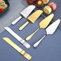 Early Riser Stainless Steel Cake Server & Pizza Slice | Dual-Tone Gold & Silver Serving Spatula for Desserts Pie Cheesecake
