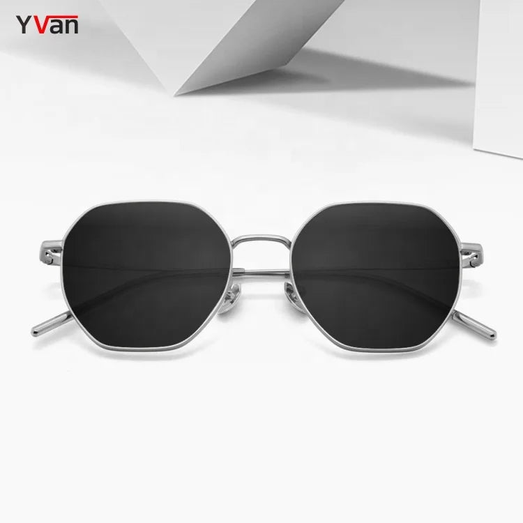 Retro Polygonal Square Sunglasses Titanium Adultos Sun Glasses UV400 Ladies New Fashion Eyewear Shades