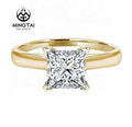14K Princess Cut Moissanite Diamond Rings Zirconia Fashion Ladies Wedding Simple Gold Rings Designs