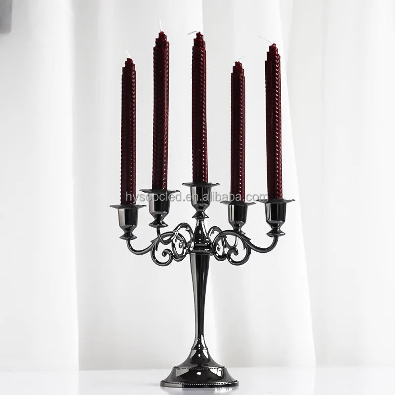 Black Metal Candle Holder Luxury Scented Candles Wedding Party Candlestick Holders Dinner Hotel Home Decor Other Candle Holder