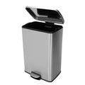 50L Rectangular Stainless Steel Pedal Garbage Bin 13-Gallon Modern Waste Bin for Household Office Kitchen for Hotels