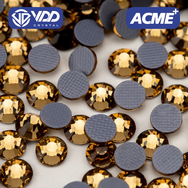 VDD 007 Lt.Colorado Topaz ACME Top Quality Hot-Fix Glass Rhinestones Crystal Flatback Strass Stones for Garment Wedding Dress