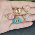 Unique 18K Gold Plated Jewelry Connector Charm Multi Colors Opal Gemstone Pendant for Jewelry Making Necklace Earrings Bracelet