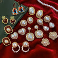 Wholesale Popular Post Earrings Pearl Earring Gold Plated Jewelry for Women