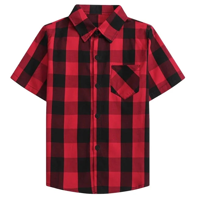 Wholesale Plaid Fashion Men's Check Short Shirt