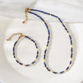 Bohemian Natural Lapis Lzauli Stone Necklaces Set Freshwater Pearl Beaded Necklaces Dainty Beaded Necklaces for Women  Jewelry