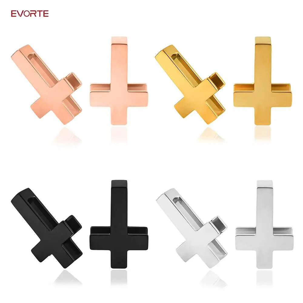 Evorte New Arrival 316L Stainless Steel Gold/Silver Plated Cross Sword Dangle Ear Weights Flesh Tunnels Gauges Piercings Jewelry