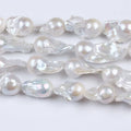 Zhuji Baroque Shape Freshwater Pearls 13-20mm Natural White Real Pearls Strands for Jewelry Making