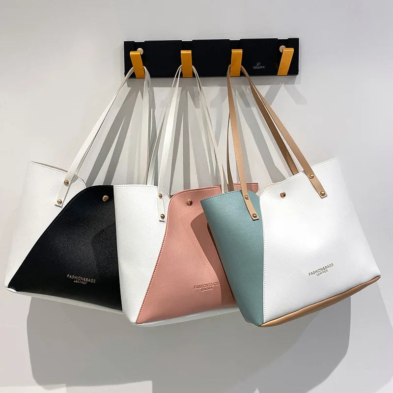 Durable Shoulder Handbag Ladies Shoulder Bag Large Capacity Pu Leather Tote Shopping Bags