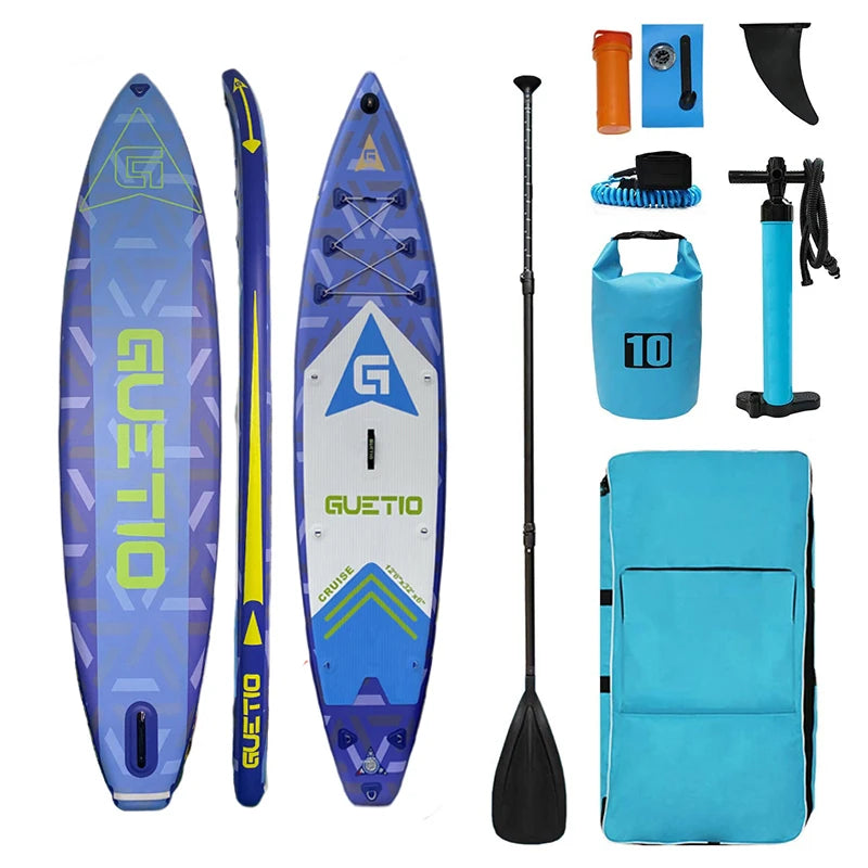 GUETIO 12'6" Inflatable Stand-Up Paddle Board (SUP) CE Certified Eco-Friendly 1-3 Year Warranty-Dropshipping OEM Accessories