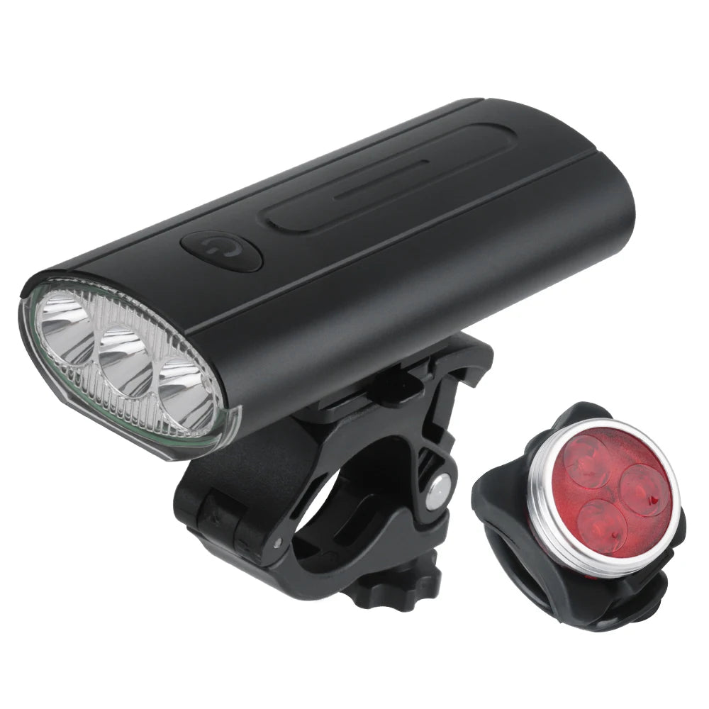USB Rechargeable Waterproof IPX5 Bike Light Set with 6/4 Modes Easy Mount LED Head Tail Lights Super Bright Bicycle Accessories