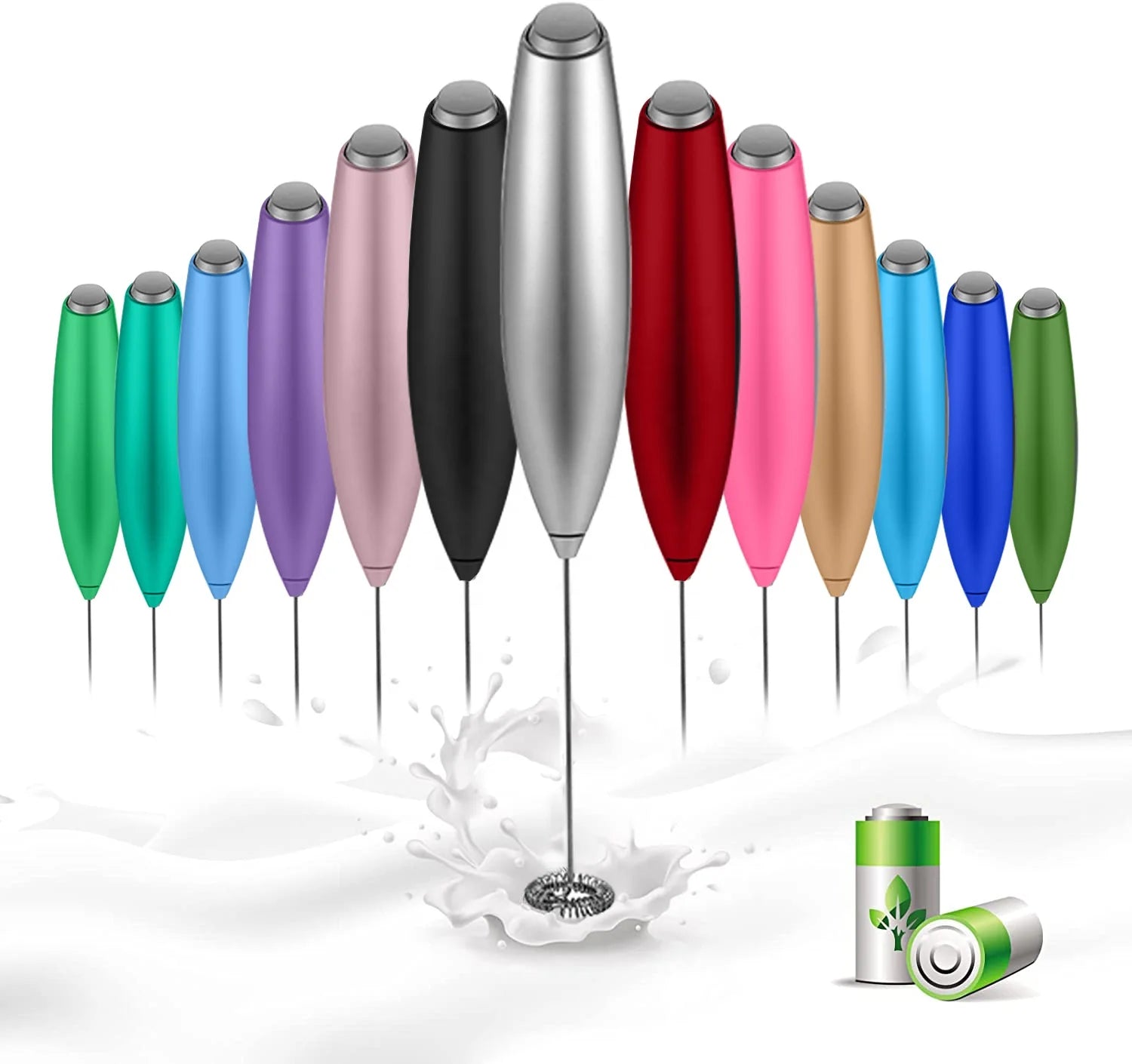 Modern Design Stainless Steel Hand Milk Frother Eco-Friendly Battery Operated Factory Stocked for Enough Use Way
