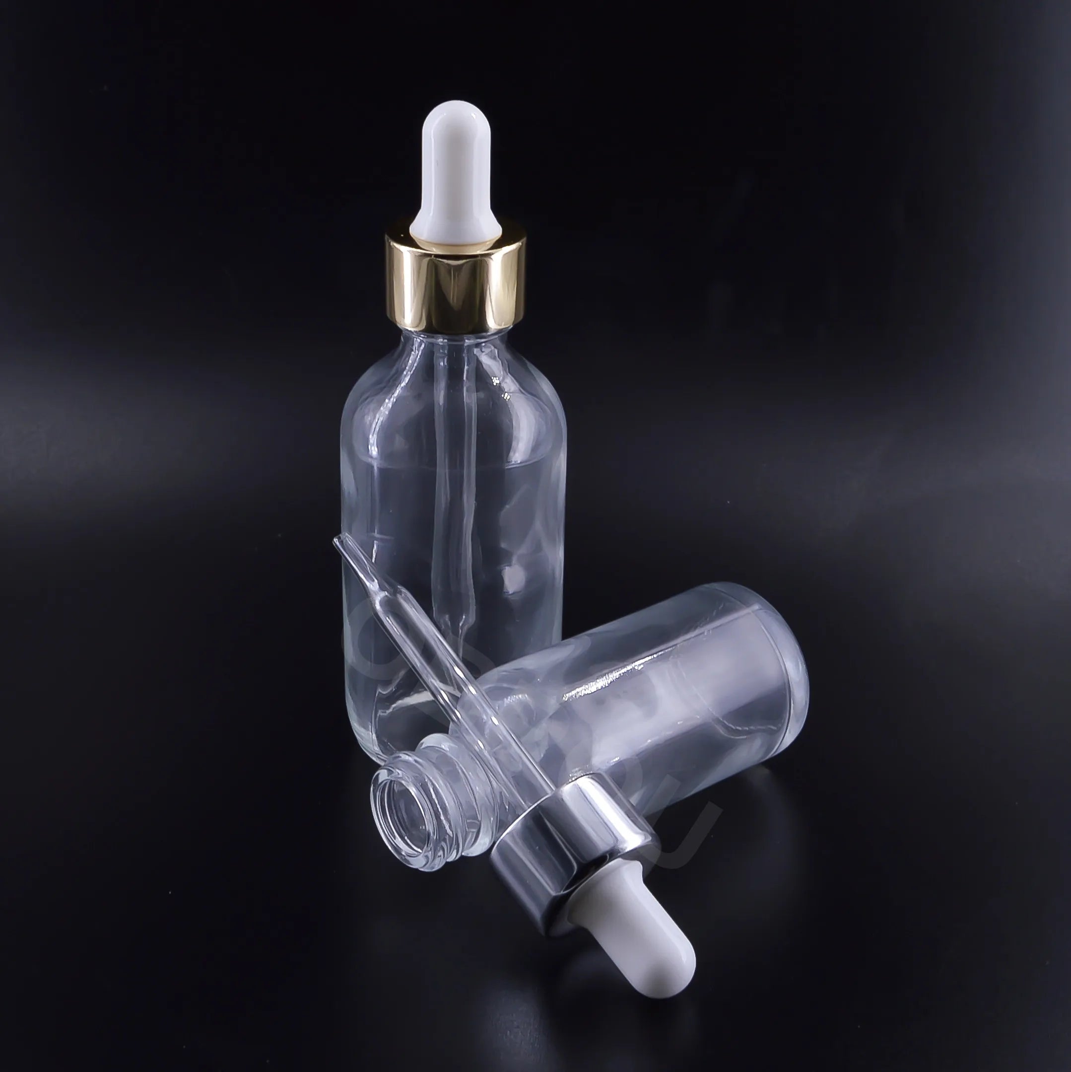 Empty 30ml 60ml 1oz 2oz Transparent Essential Oil Bottle Glass Dropper Bottle with Aluminum Cap for Aroma Perfume