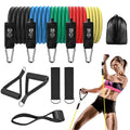 Bodybuilding Elastic Pull Rope Strength Training 11 Pieces Latex Exercise Fitness Resistance Bands Set for Pilates Rehab Yoga