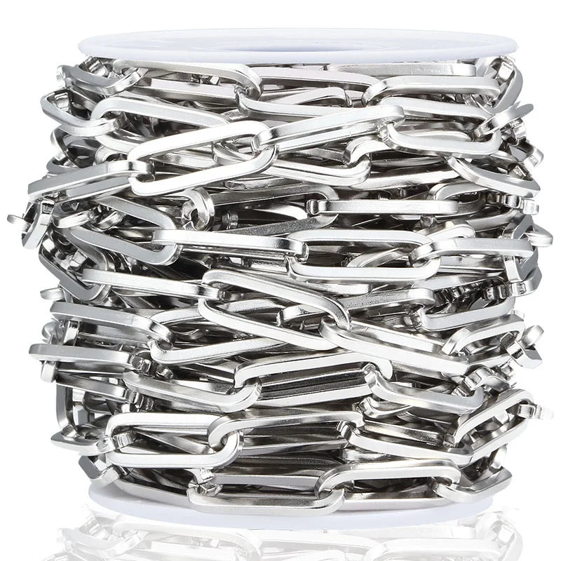 Wholesale New Products Paperclip Chain DIY Square Link Chain for Jewelry Making Necklace Accessories