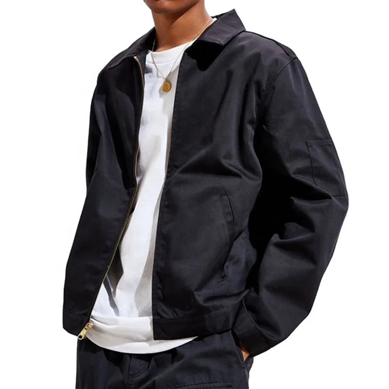 High Quality OEM ODM Wholesale Mens Fashion Customized Logo 100% Cotton Work Jackets With Sleeve Pocket