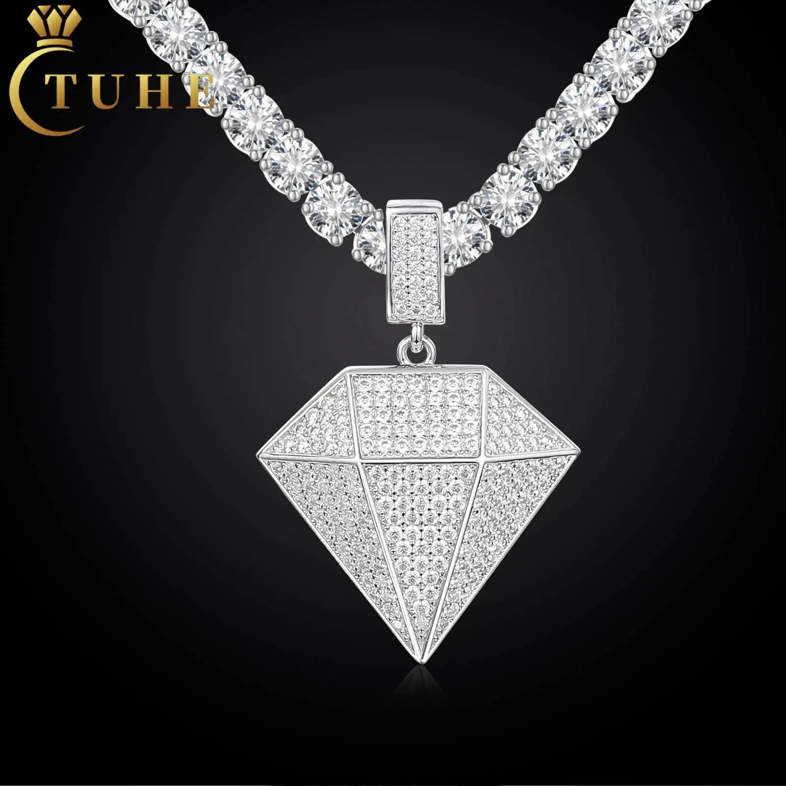 GRA Certificate Hip Hop Jewelry Gift Men's 925 Sterling Silver VVS Moissanite Diamond Iced Out Diamond Cut Pendant