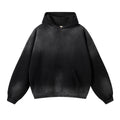 High Quality 360 Grams Cotton Acid Washed Hoodie Streetwear Custom Distressed Vintage No String Hoodie for Men