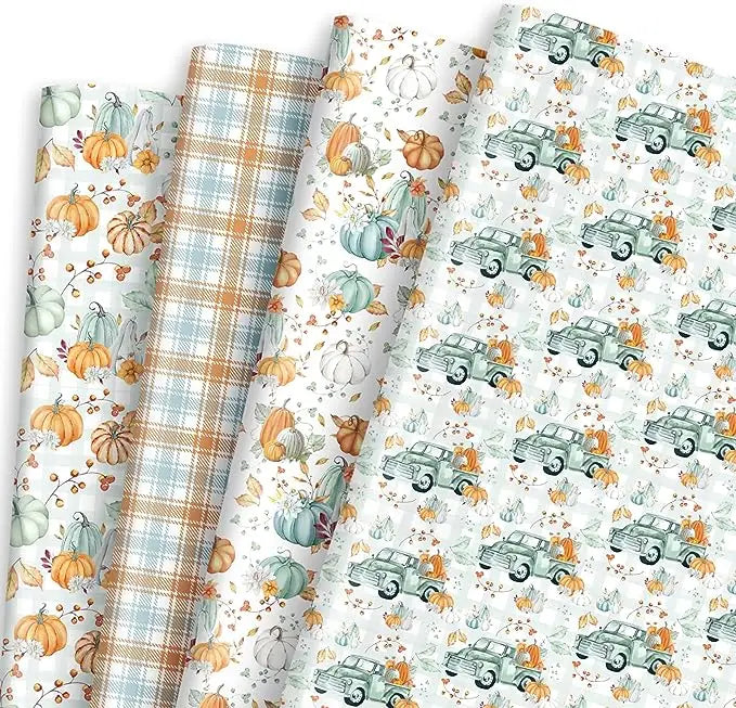 Customizable 100pcs MOQ Winter Festival Tissue Wrapping Paper Uncoated Thanks Giving Day Design Low-Quantity Customized