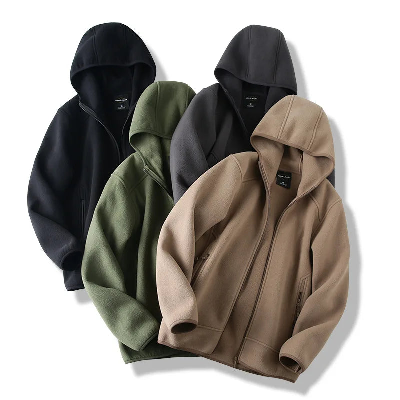 2023 Winter New Arrivals 350 Gsm Hoodie for Men Custom Warm Polar Fleece Hoodie Quality Polyester 350 Gsm Zipper Hoodie