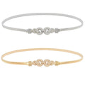 Women Elastic Waist Metal Chain Stretch Metal Dress Belt Skinny Gold Waistband for Women
