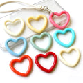 Colorful Heart Ring Macrame Ring Plastic Decorative Heart Ring for Resin Charm Phone Case Rope DIY Earring Jewellery Accessories