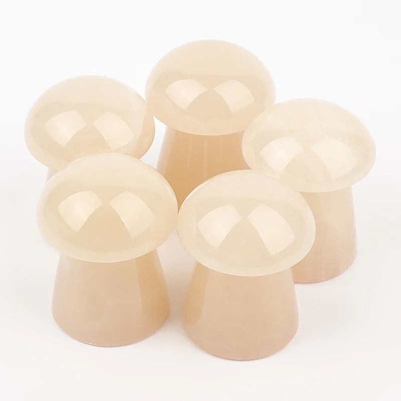 Huiying Wholesale Natural Color Crystal Marble Mushroom Stone