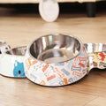 Cartoon Non-Slip Stainless Steel Pet Dog Cat Feeding Bowl Pet Product Supplies