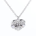 European and American Jewelry Simple Letter Mom Necklace Family Members Full Diamond Heart Necklaces