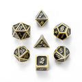 Low MOQ High Quality 7 Piece Polyhedral Metal Dice Set for Popular RPG DND Dice Game