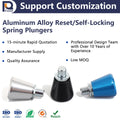 Customised Miniature Spring Fixed Position Indexing Pins Aluminum Alloy Reset/Self-Locking Spring Plungers