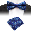 Casual Pocket Squares for Men Custom Mens Bow Ties and Hanky Sets Floral Men Bow Tie Sets Handkerchief Set