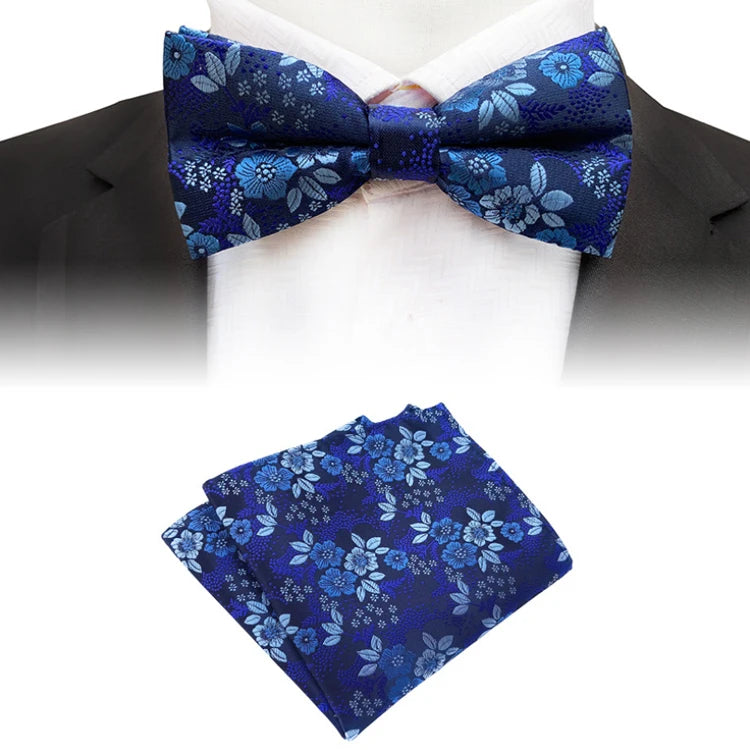 Casual Pocket Squares for Men Custom Mens Bow Ties and Hanky Sets Floral Men Bow Tie Sets Handkerchief Set
