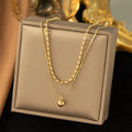 2025 Fashion Multilayer Bead Charm Necklace 18K Gold Plated Stainless Steel Pendant Necklace Waterproof Jewelry for Women Girls