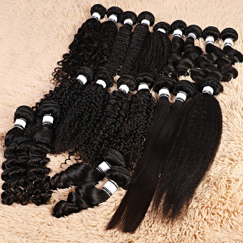 100% Remy Human Hair Extensions Bundles Kinky Curly Deep Body Raw Indian Wholesale Hair Bundle Burmese Raw Hair Bundles Vendors