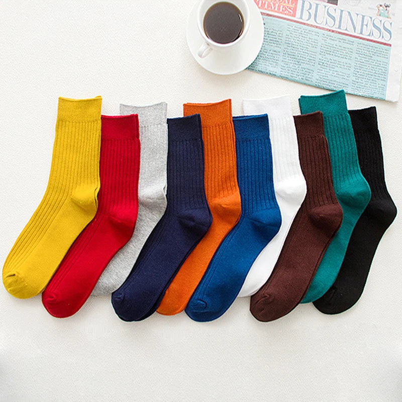 Wholesale Business Combed Cotton Crew Solid Men Women Dress Tube Unisex Breathable Spring Socks