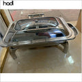 Guangzhou Hadi Catering 9L Electric Stainless Steel Buffet Rectangular Chafer Food Serving Warmer Hotel Use Chafing Dishes