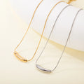 Wholesale New No Fade Simple Stainless Steel Irregular Personalized Eggplant Shaped Pendent Necklaces