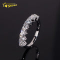 Hot Sale Factory Price 925 Sterling Silver Heart 4mm Half Eternity Moissanite Rings for Women