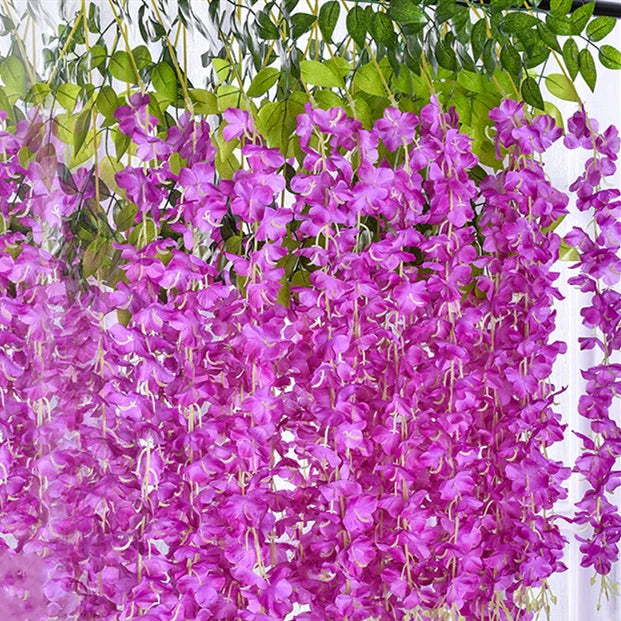 Manufacturers Wholesale Artificial Handmade Violet Ceiling Living Room Interior Wedding Decoration Cloth Wisteria Hanging