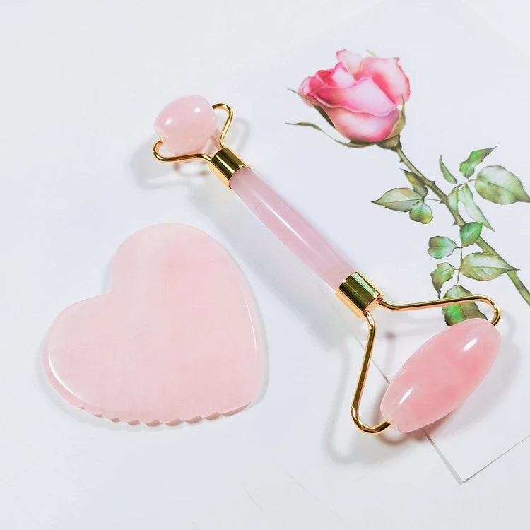 HZ Crystals Choice Bestseller Face Cupping Therapy Set and 5 Pack Premium Rose Quartz Jade Roller