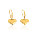 Chris April in Stock Romantic 316L Stainless Steel PVD Gold Plated Hearts Hooks Earring for Women
