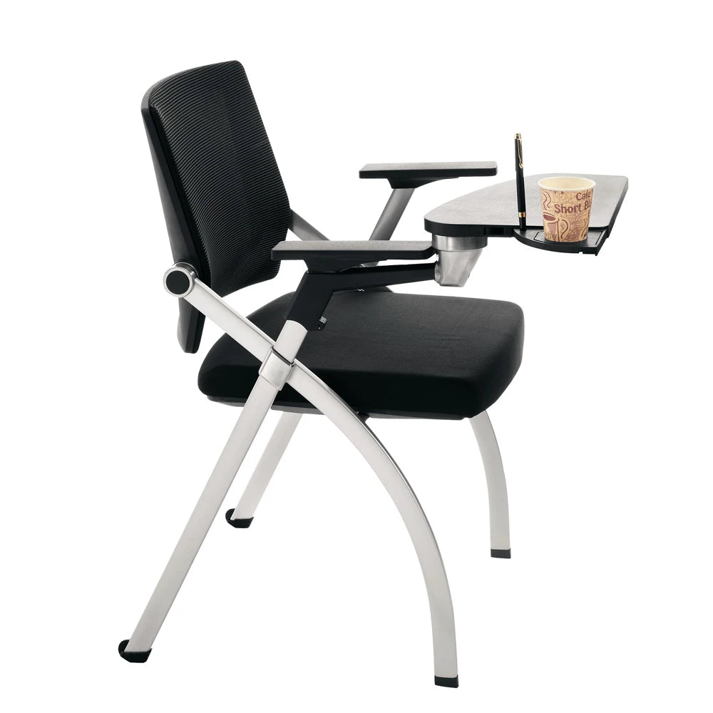 High Quality Multifunctional Metal Frame Mesh Fabric Training Meeting Chair With Writing Board for Office Foldable Affordable